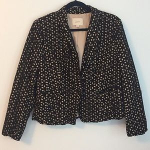Loft Black Eyelet Blazer